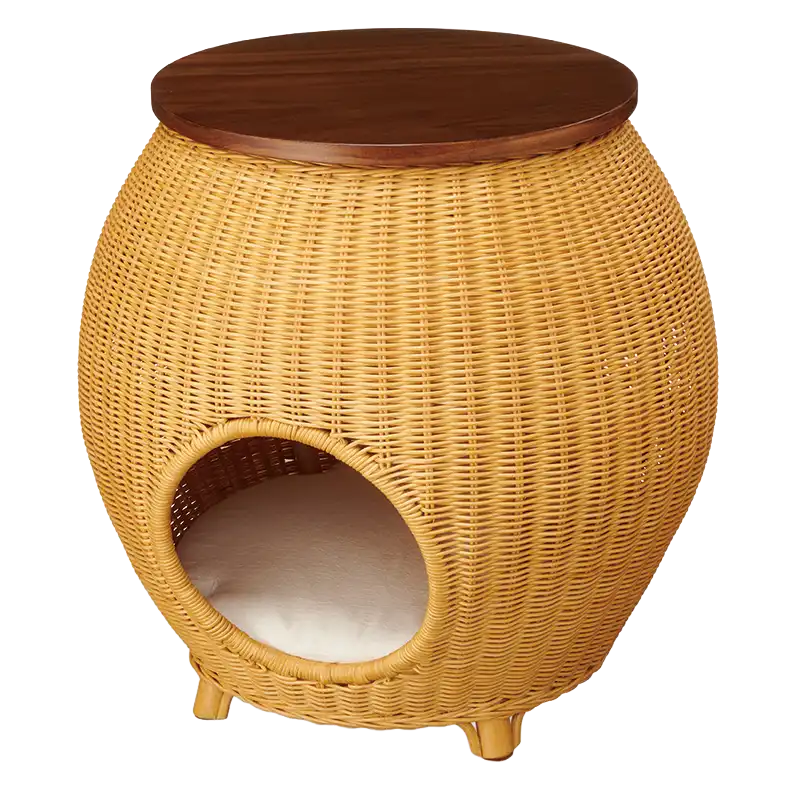 ラタンサイドテーブルベッド